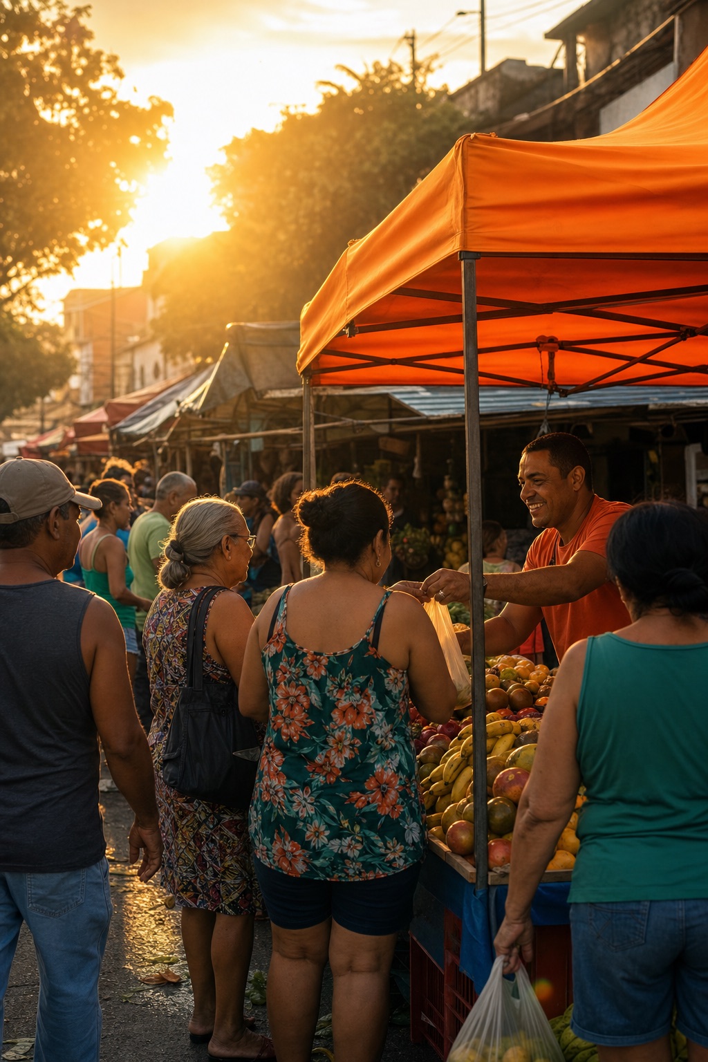 Feira ao amanhecer